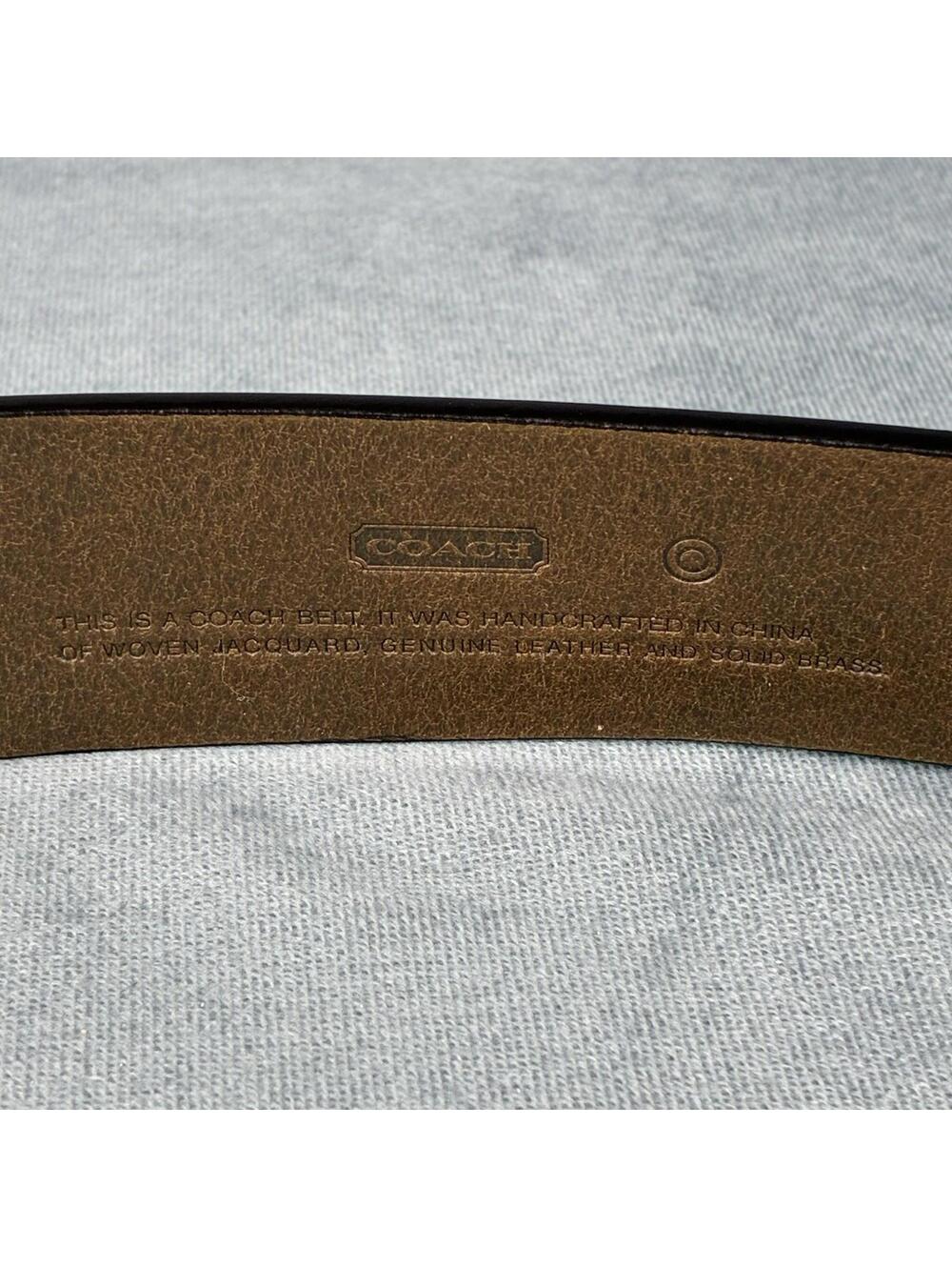 Coach Brown Leather Belt Medium M Fits 35 Silver Tone Buckle Classic - Picture 4 of 14